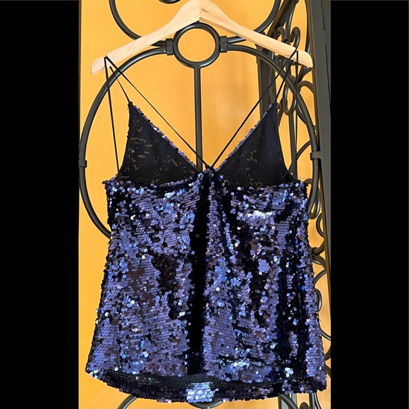 NWT ZARA TRF Collection Blue Sequin Top - Picture 3 of 6